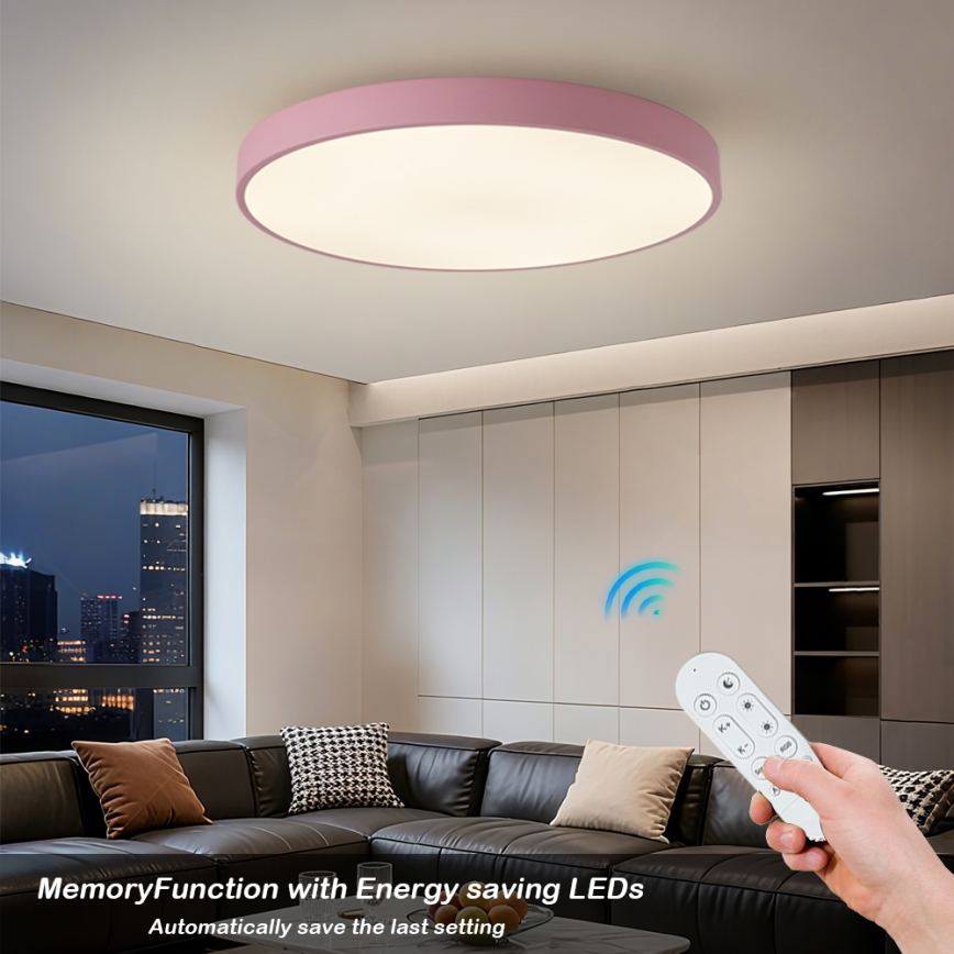 Brilagi - Диммируемый светодиодный светильник POOL SMART LED/100W/230V диам. 80 см 3000-6000K Wi-Fi Tuya + пульт дистанционного управления, розовый