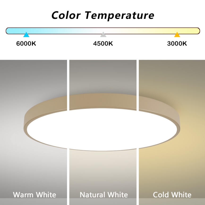 Brilagi - Диммируемый светодиодный потолочный светильник POOL SMART LED/128 Вт/230 В 3000–6000 К 100 см бежевый Wi-Fi Tuya + пульт дистанционного управления