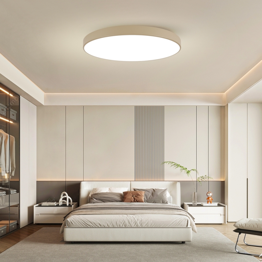 Brilagi - Диммируемый светодиодный потолочный светильник POOL SMART LED/128 Вт/230 В 3000–6000 К 100 см бежевый Wi-Fi Tuya + пульт дистанционного управления