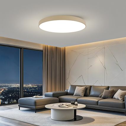 Brilagi - Диммируемый светодиодный потолочный светильник POOL SMART LED/128 Вт/230 В 3000–6000 К 100 см бежевый Wi-Fi Tuya + пульт дистанционного управления