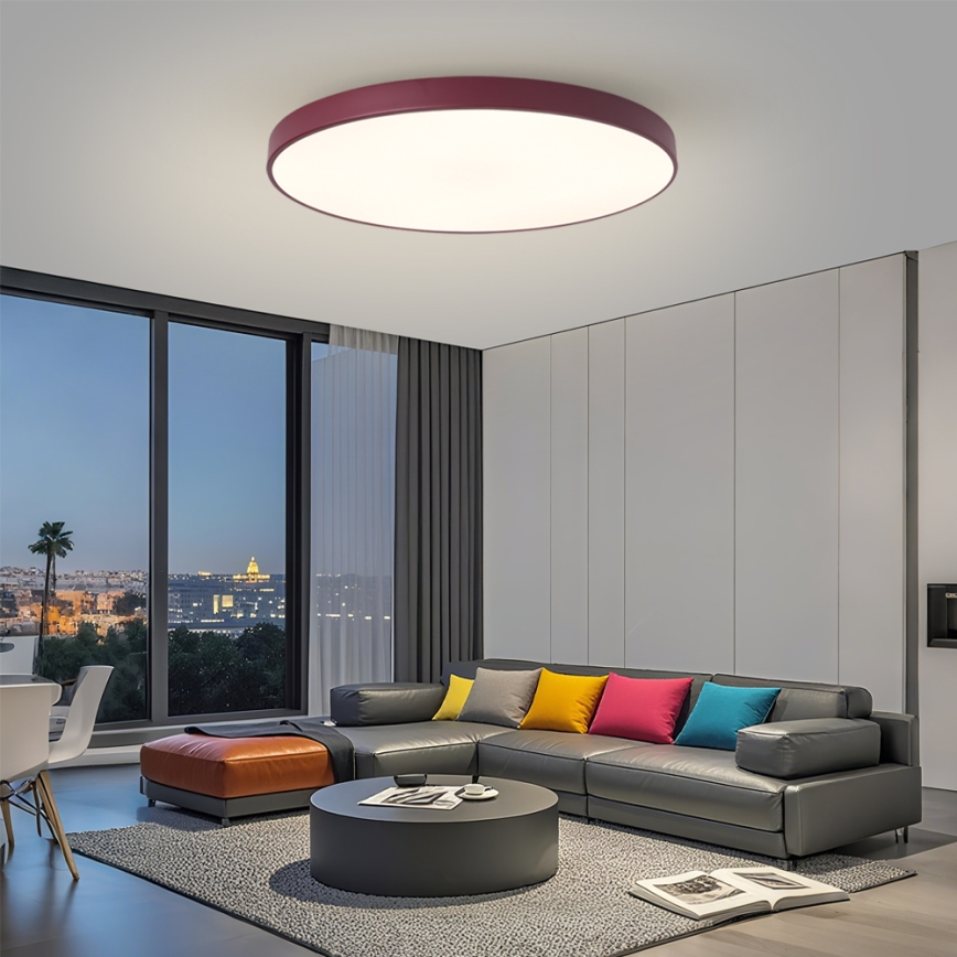 Brilagi - диммируемый светильник LED POOL SMART, 128 Вт/230 В, диаметр 100 см, Wi‑Fi (Tuya) + дистанционное управление, бордовый