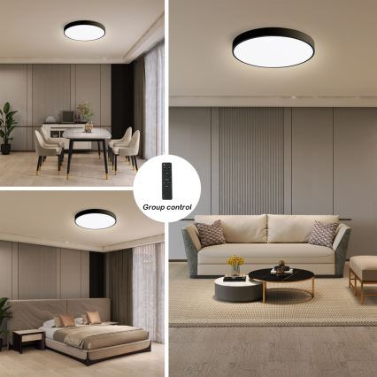 BRILAGI - диммируемый потолочный LED-светильник POOL SMART LED/48W/230V 40 cm 3000-6000K Wi-Fi Tuya + пульт дистанционного управления черный