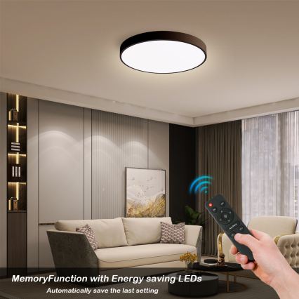 BRILAGI - диммируемый потолочный LED-светильник POOL SMART LED/48W/230V 40 cm 3000-6000K Wi-Fi Tuya + пульт дистанционного управления черный