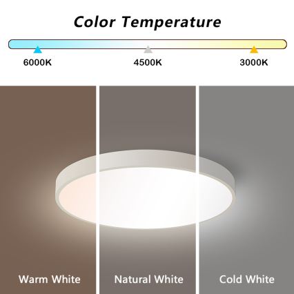 Brilagi - Светодиодный регулируемый потолочный светильник POOL SMART LED/48W/230V 3000-6000K 40 см + пульт дистанционного управления белый