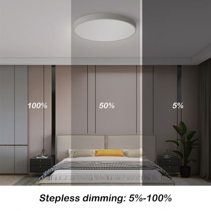 Brilagi - Светодиодный регулируемый потолочный светильник POOL SMART LED/48W/230V 3000-6000K 40 см + пульт дистанционного управления белый