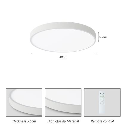 Brilagi - Светодиодный регулируемый потолочный светильник POOL SMART LED/48W/230V 3000-6000K 40 см + пульт дистанционного управления белый