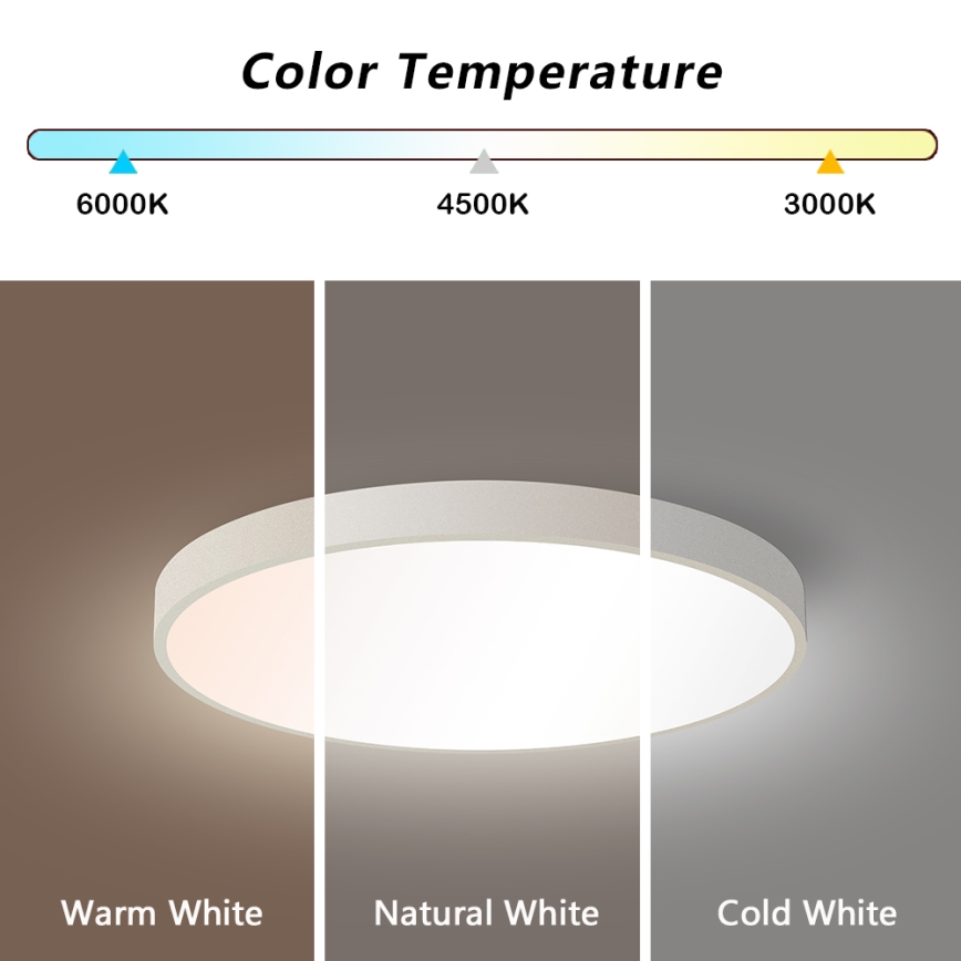 Brilagi - Светодиодный регулируемый потолочный светильник POOL SMART LED/60W/230V 3000-6000K 50 см + пульт дистанционного управления белый