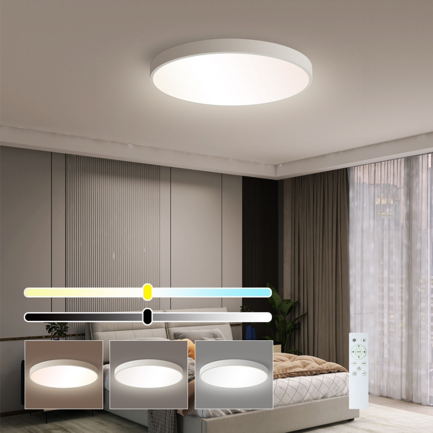 Brilagi - Светодиодный регулируемый потолочный светильник POOL SMART LED/60W/230V 3000-6000K 50 см + пульт дистанционного управления белый