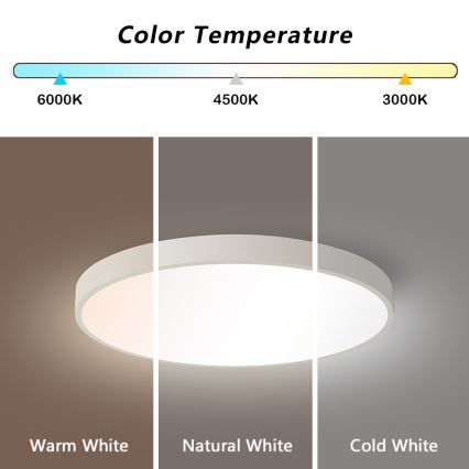 Brilagi - Светодиодный регулируемый потолочный светильник POOL SMART LED/60W/230V 50 см 3000-6000K Wi-Fi Tuya + пульт управления белый