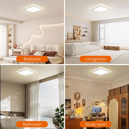 Brilagi - Светильник с LED-диодами, регулируемой яркостью, с датчиком движения и сумерек ULTRA SLIM LED/18W/230V 30x30 см + дистанционное управление