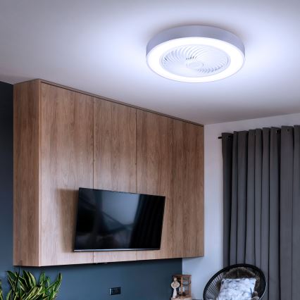 Brilagi - Светодиодный диммируемый потолочный светильник с вентилятором LED/30W/230V 3000-6500K, диаметр 50 см, белый + пульт дистанционного управления