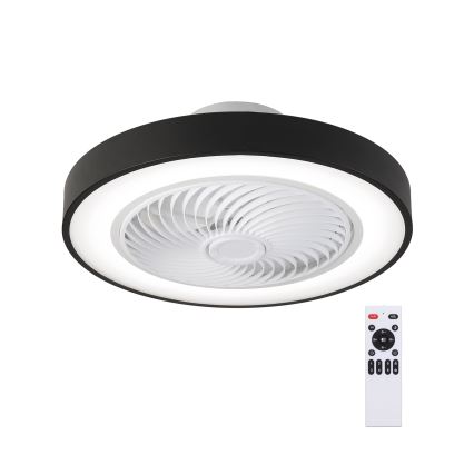 BRILAGI - диммируемый потолочный светильник с вентилятором LED, 30 Вт, 230 В, 3000–6500 К, диаметр 50 см, чёрный + пульт дистанционного управления