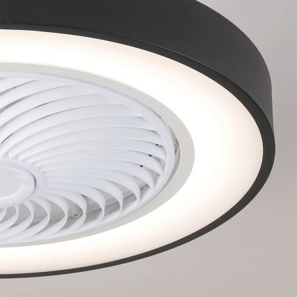 BRILAGI - диммируемый потолочный светильник с вентилятором LED, 30 Вт, 230 В, 3000–6500 К, диаметр 50 см, чёрный + пульт дистанционного управления