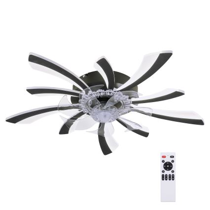 Brilagi - Светодиодный регулируемый потолочный светильник с вентилятором LED/50W/230V 3000-6500K черный + дистанционное управление