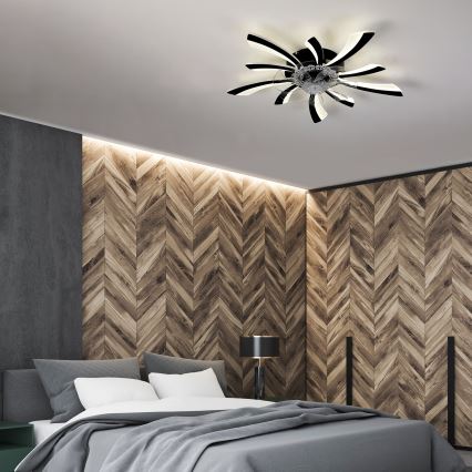 Brilagi - Светодиодный регулируемый потолочный светильник с вентилятором LED/50W/230V 3000-6500K черный + дистанционное управление