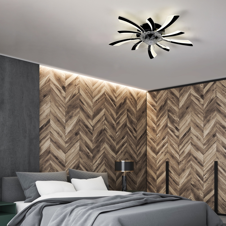 Brilagi - Светодиодный регулируемый потолочный светильник с вентилятором LED/50W/230V 3000-6500K черный + дистанционное управление