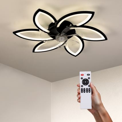 Brilagi - Светодиодный регулируемый потолочный светильник с вентилятором LED/50W/230V 3000-6500K черный + дистанционное управление