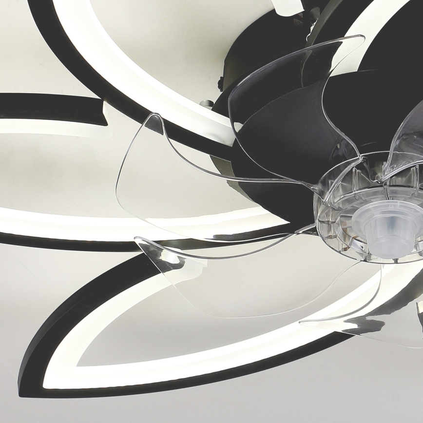 Brilagi - Светодиодный регулируемый потолочный светильник с вентилятором LED/50W/230V 3000-6500K черный + дистанционное управление