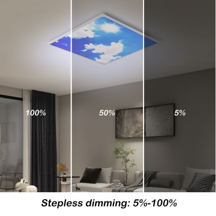 Brilagi - Диммируемый светодиодный потолочный светильник SLIMFRAME SKY LED/58 Вт/230 В 60x60 см 3000-6000K серебристый/синий + пульт дистанционного управления