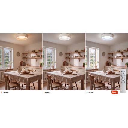 Brilagi - Диммируемый потолочный светильник VELVET SMARTIX LED/24 Вт/230 В 3000–6000K диаметр 45 см белый Wi-Fi Tuya Beacon + пульт дистанционного управления