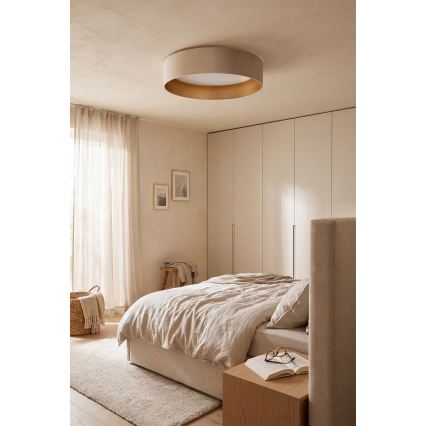 Brilagi - Диммируемый светодиодный потолочный светильник VELVET SMART VARI, LED 36 Вт, 230 В, 3000–6500 К, диаметр 55 см, кремовый/золотой, в комплекте дистанционный пульт