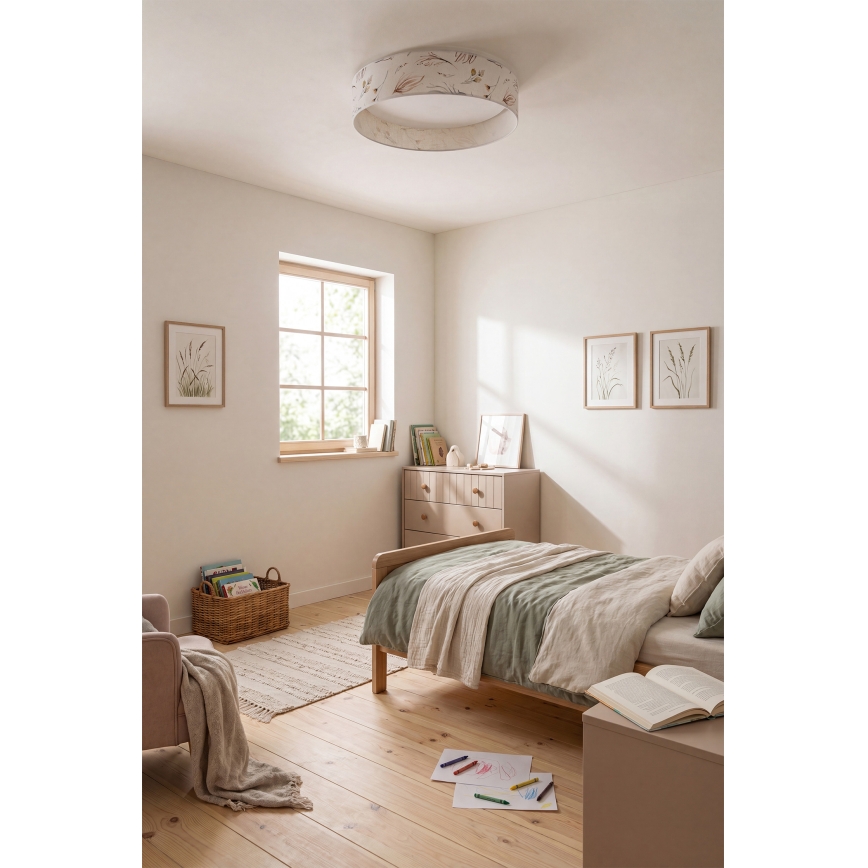 BRILAGI - Диммируемый потолочный светильник VELVET SMART VARI LED/36W/230V 3000-6500K, диаметр 55 см, белый/с цветочным узором + пульт дистанционного управления
