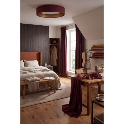 BRILAGI - Диммируемый светодиодный потолочный светильник VELVET SMART VARI LED/36W/230V 3000-6500K диам. 55 см бордовый/золотой + пульт дистанционного управления