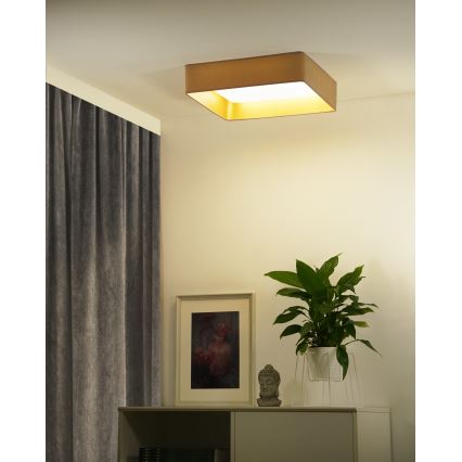 Brilagi - диммируемый LED потолочный светильник VELVET SQUARE SMART LED/36W/230V 60x60 cm 2700-6500K Wi-Fi Tuya + пульт дистанционного управления бежевый