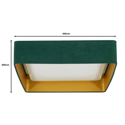 Brilagi - Потолочный светодиодный диммируемый светильник VELVET SQUARE SMART LED/36 Вт/230 В 60x60 см 2700–6500 К Wi-Fi Tuya + дистанционное управление зелёный