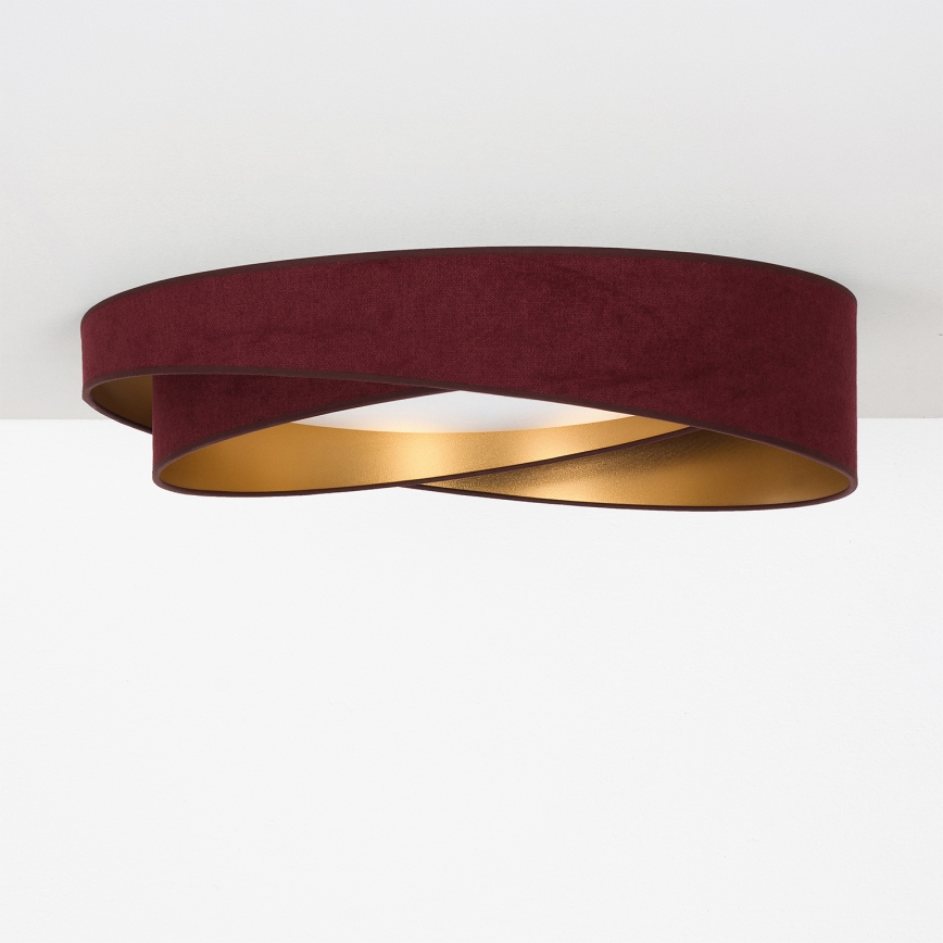 BRILAGI - светодиодный диммируемый потолочный светильник VELVET TWIST LED/36 Вт/230 В 3000–6000 К Ø 65 см Wi-Fi Tuya Beacon бордовый/золотой + пульт дистанционного управления