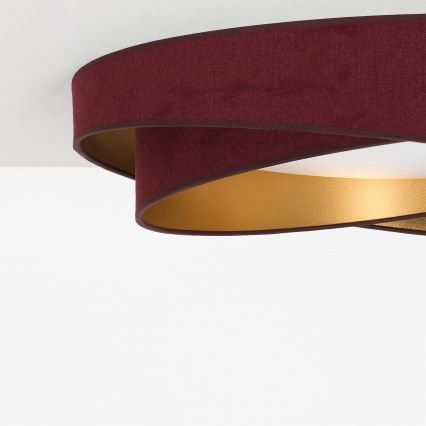BRILAGI - светодиодный диммируемый потолочный светильник VELVET TWIST LED/36 Вт/230 В 3000–6000 К Ø 65 см Wi-Fi Tuya Beacon бордовый/золотой + пульт дистанционного управления
