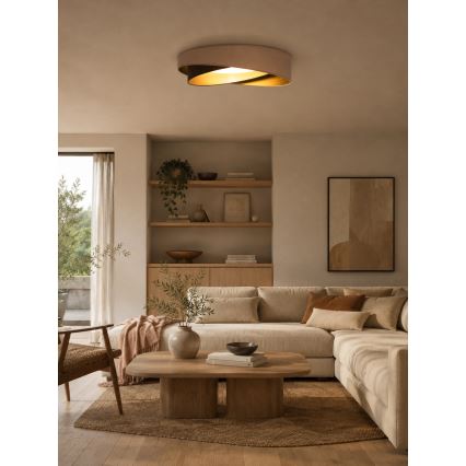 BRILAGI - Диммируемый LED потолочный светильник VELVET TWIST LED/36W/230V 3000-6000K диаметр 65 см Wi-Fi Tuya Beacon бежевый/коричневый/золотой + пульт дистанционного управления