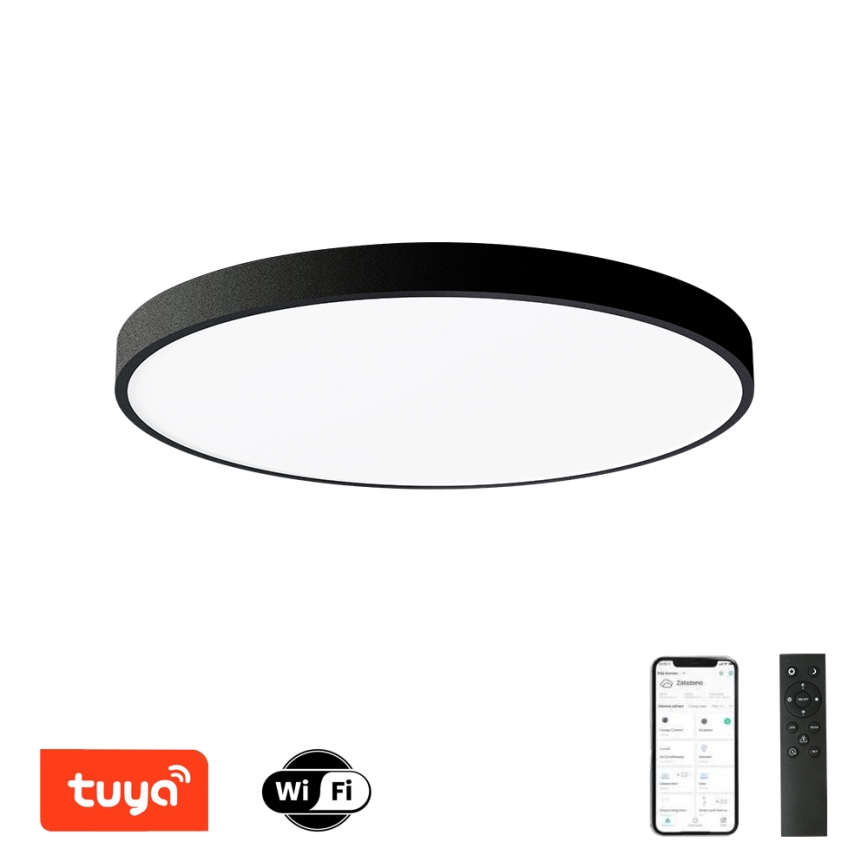 Brilagi - LED Диммоване стельове світло POOL SMART LED/100W/230V 3000-6000K діаметр 80 см Wi-Fi Tuya чорна + дистанційне керування