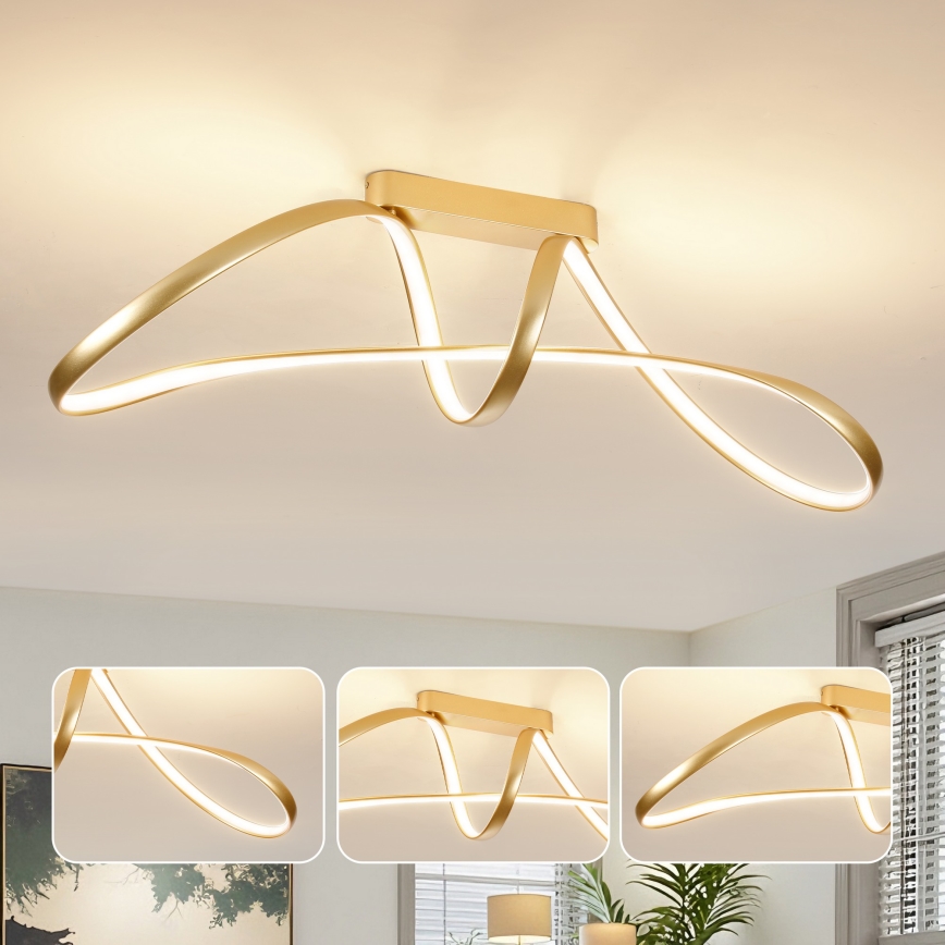 Brilagi - затемнювана LED накладна люстра TWISTER LED/60W/230V 3000-6000K золота + пульт дистанційного керування
