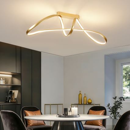 Brilagi - затемнювана LED накладна люстра TWISTER LED/60W/230V 3000-6000K золота + пульт дистанційного керування