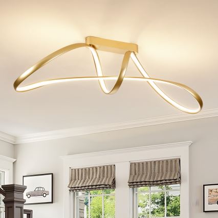 Brilagi - затемнювана LED накладна люстра TWISTER LED/60W/230V 3000-6000K золота + пульт дистанційного керування