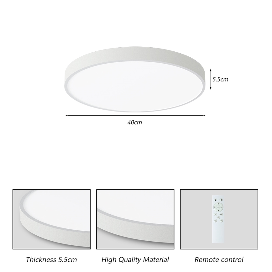 Brilagi - Світлодіодний регульований стельовий світильник POOL SMART LED/48W/230V 40 см 3000-6000K Wi-Fi Tuya + пульт дистанційного керування білий