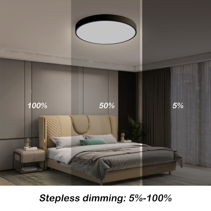 Brilagi - Світлодіодний регульований стельовий світильник POOL SMART LED/48W/230V 40 см 3000-6000K Wi-Fi Tuya + пульт дистанційного керування чорний