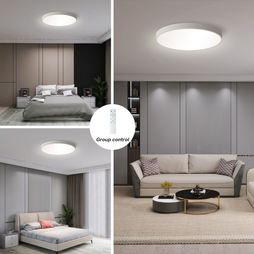 Brilagi - Світлодіодний регульований стельовий світильник POOL SMART LED/60W/230V 3000-6000K 50 см + пульт дистанційного керування білий