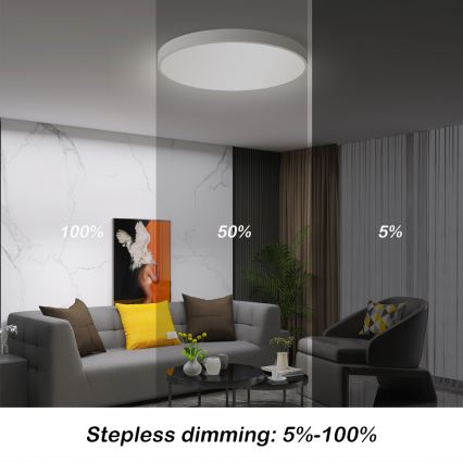Brilagi - Світлодіодний регульований стельовий світильник POOL SMART LED/60W/230V 3000-6000K 50 см + пульт дистанційного керування білий