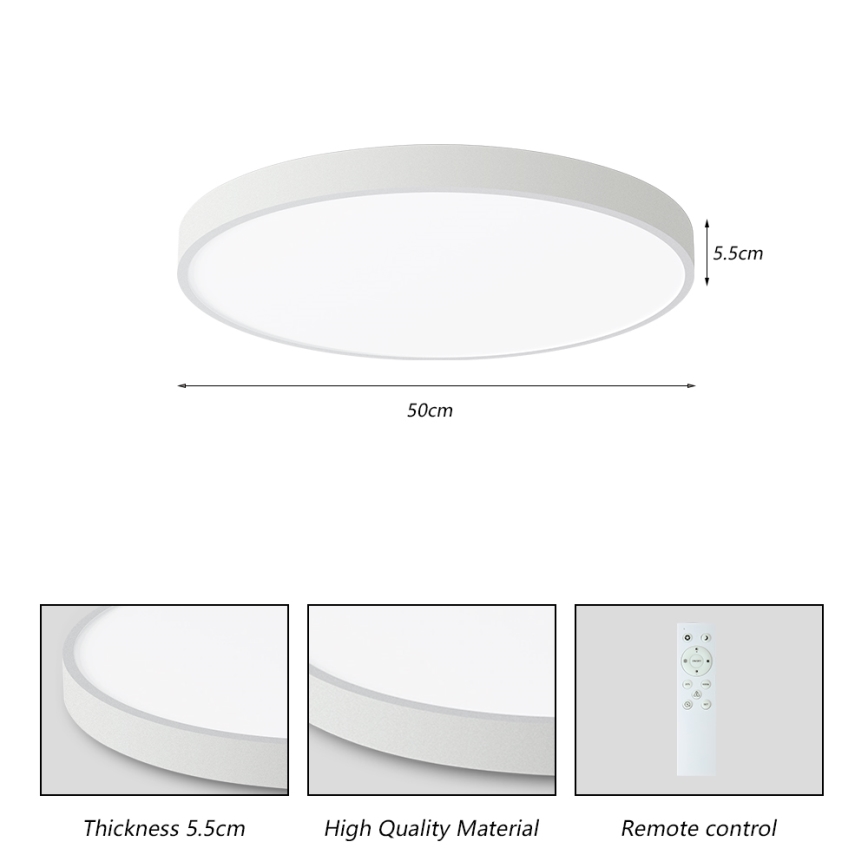 Brilagi - Світлодіодний регульований стельовий світильник POOL SMART LED/60W/230V 3000-6000K 50 см + пульт дистанційного керування білий