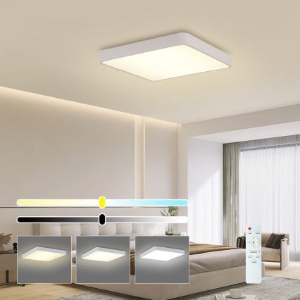 Brilagi - Світлодіодний регульований стельовий світильник POOL SQUARE LED/48W/230V 3000-6000K 50x50 см білий + дистанційне керування