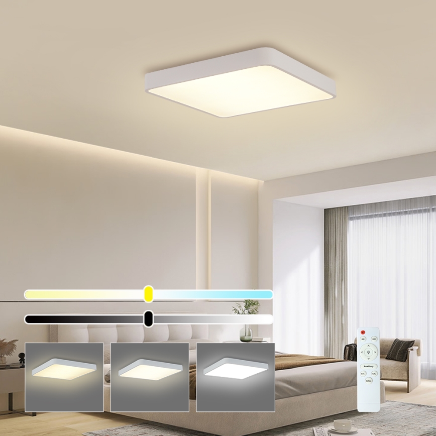 Brilagi - Світлодіодний регульований стельовий світильник POOL SQUARE LED/48W/230V 3000-6000K 50x50 см білий + дистанційне керування