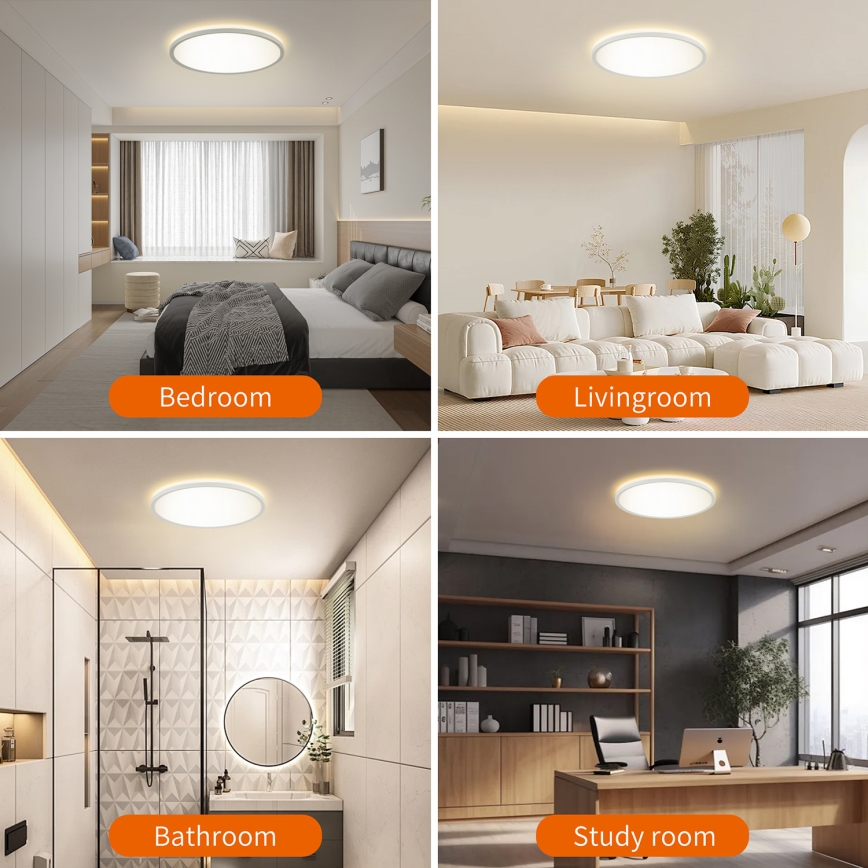 Brilagi - Світильник стельовий LED з регулюванням яскравості ULTRA SLIM LED/24W/230V 2700-6500K діам. 42 см білий + дистанційне керування