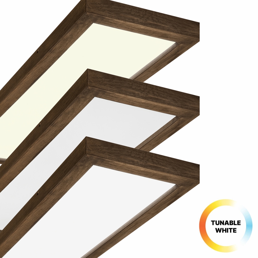Brilagi - Світильник для ванної кімнати з LED-діммером WOODY FRAME LED/50W/230V дуб горіх 120x30 см 3000-6000K IP44 + дистанційне керування