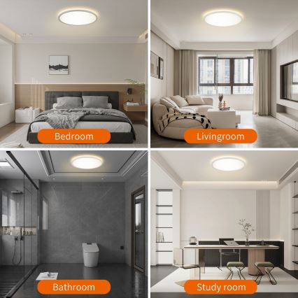 Brilagi - Світильник з LED-діодами з регулюванням яскравості, датчиком руху та сутінковим сенсором ULTRA SLIM LED/18W/230V діаметром 30 см + дистанційне керування