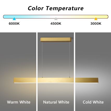 Brilagi - Світлодіодна регульована люстра на тросі SLEEKLINE SMART LED/40W/230V 3000-6000K Wi-Fi Tuya золота + дистанційне керування