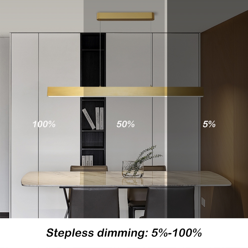 Brilagi - Світлодіодна регульована люстра на тросі SLEEKLINE SMART LED/40W/230V 3000-6000K Wi-Fi Tuya золота + дистанційне керування