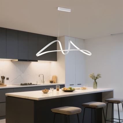Brilagi - LED-люстра з регульованою яскравістю на тросі TWISTER LED/60W/230V 3000-6000K біла + пульт дистанційного керування
