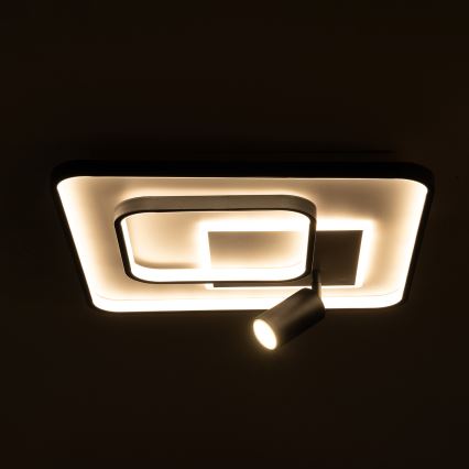 BRILAGI - LED стельовий світильник UNITY з регулюванням яскравості LED/75W/230V + 1xGU10/3W 3000-6000K 50x50 cm білий/чорний + пульт дистанційного керування